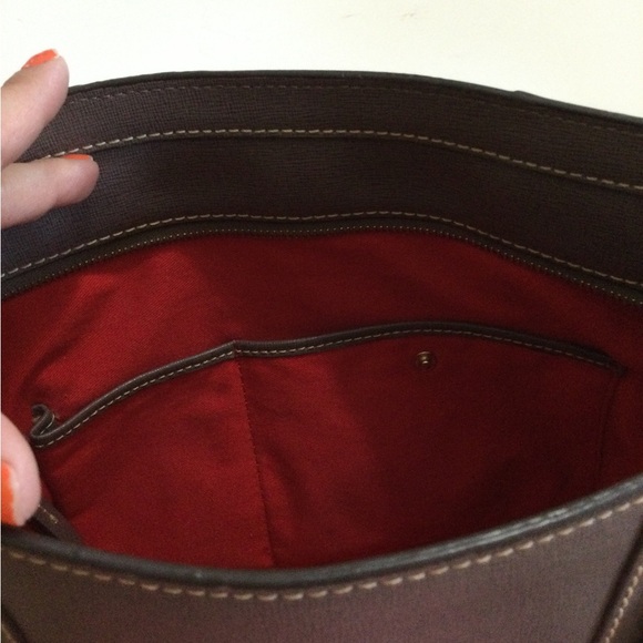 Dooney and Bourke gray Leather Zipper top Closure Shoulder Handbag - Picture 12 of 15